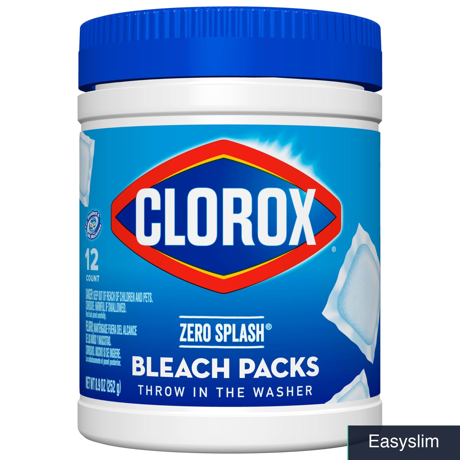 Bleach Packs 12 Count Laundry Splashless Water Activated Crystal Pods
