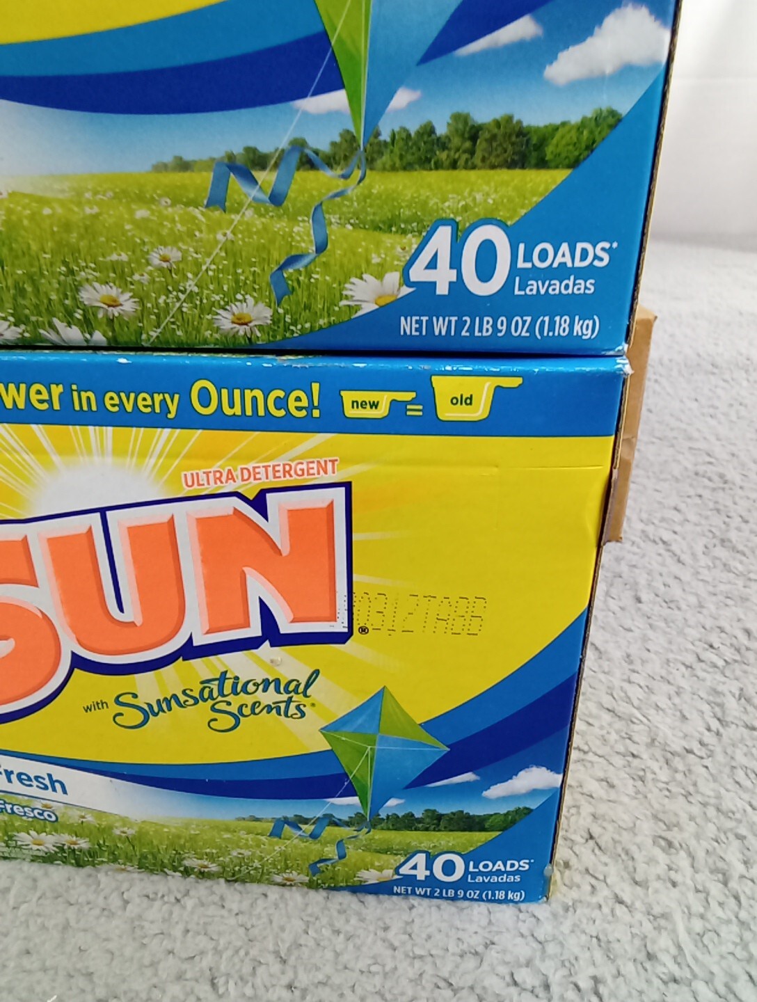 2x VTG SUN Powder Laundry Detergent Clean & Fresh Scent 2 Lbs 9 Oz Discontinued