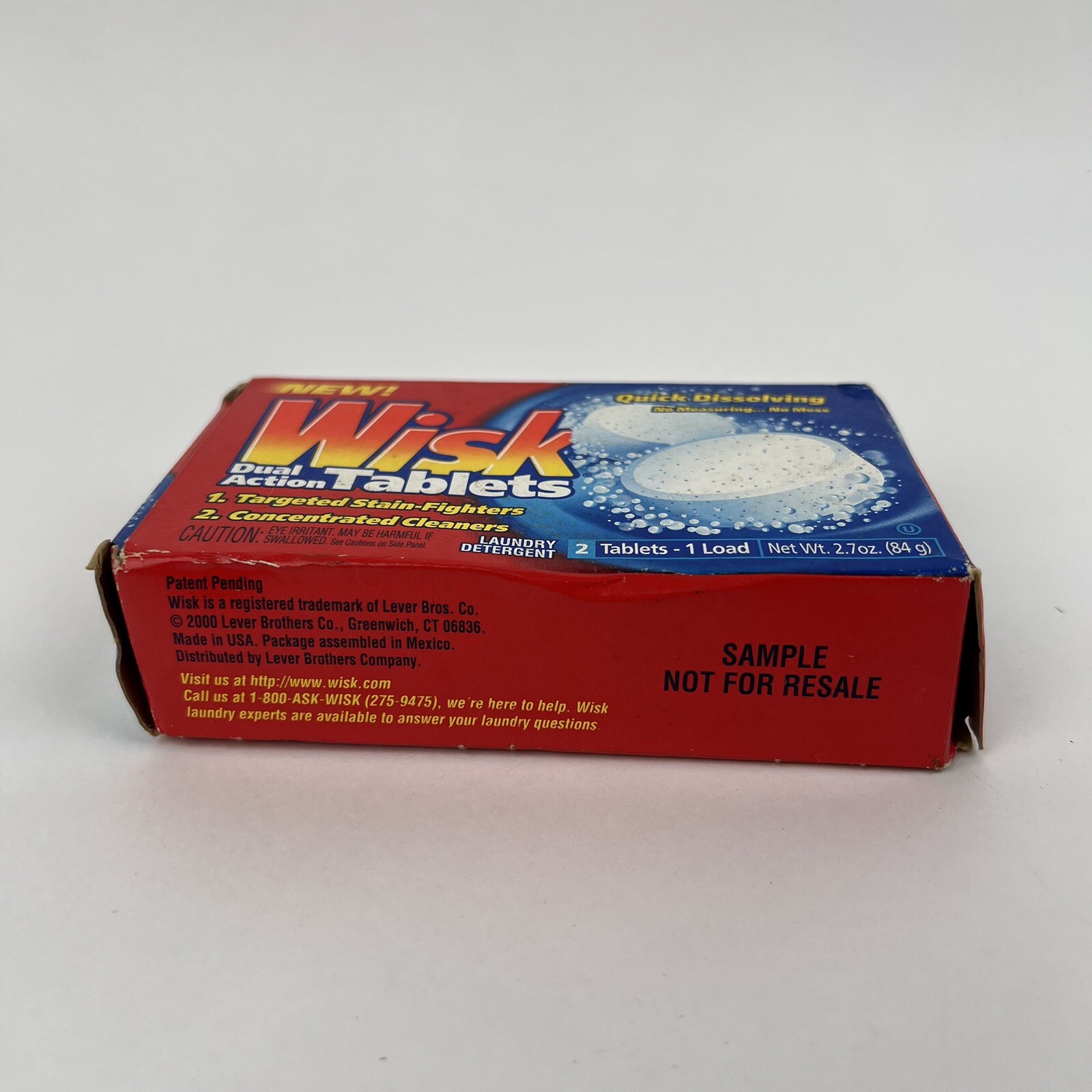 Wisk Dual Action Tablets Laundry Detergent Travel Discontinued Vintage Prop 00s