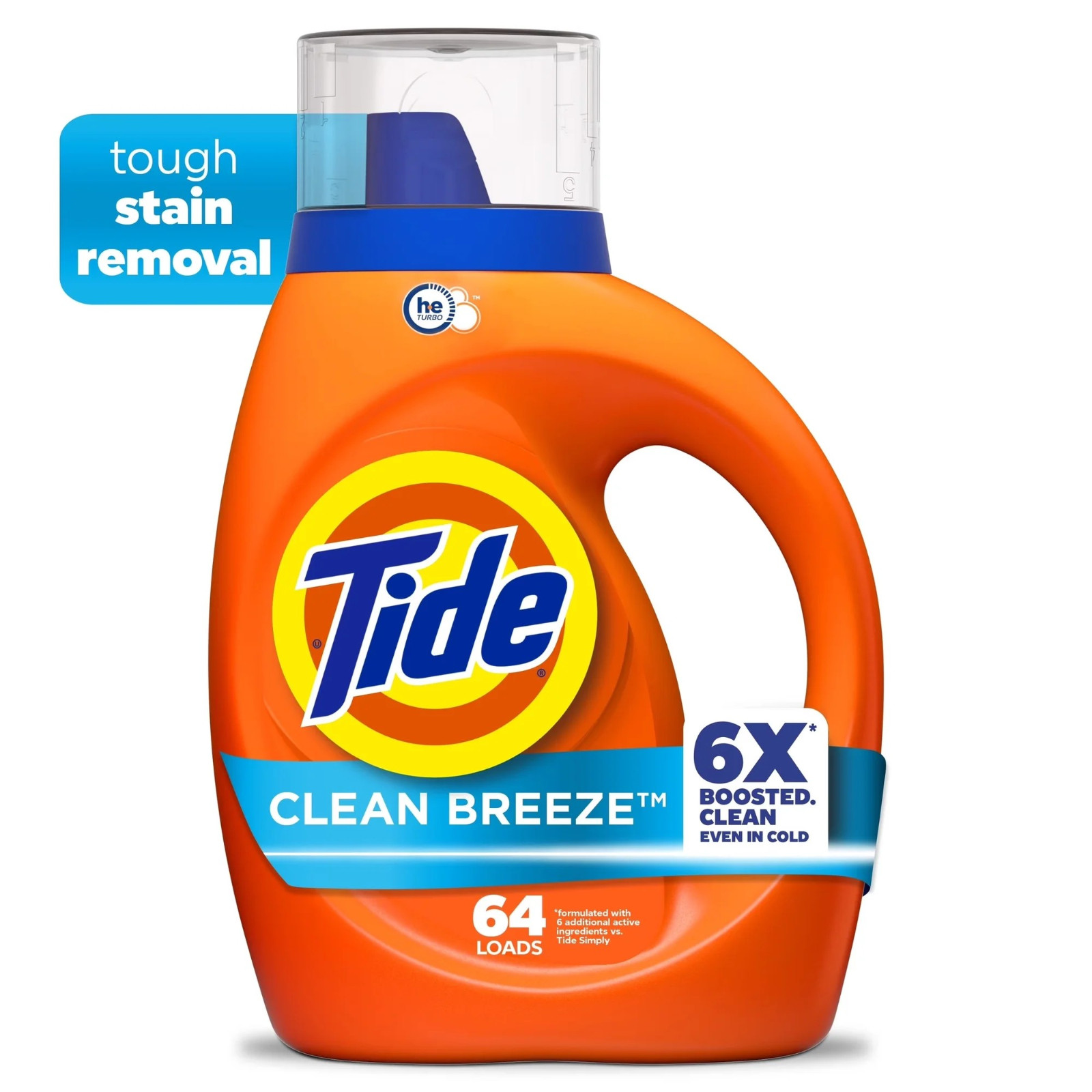 Tide Laundry Detergent Liquid, Clean Breeze Scent, 64 Loads, 80 fl oz