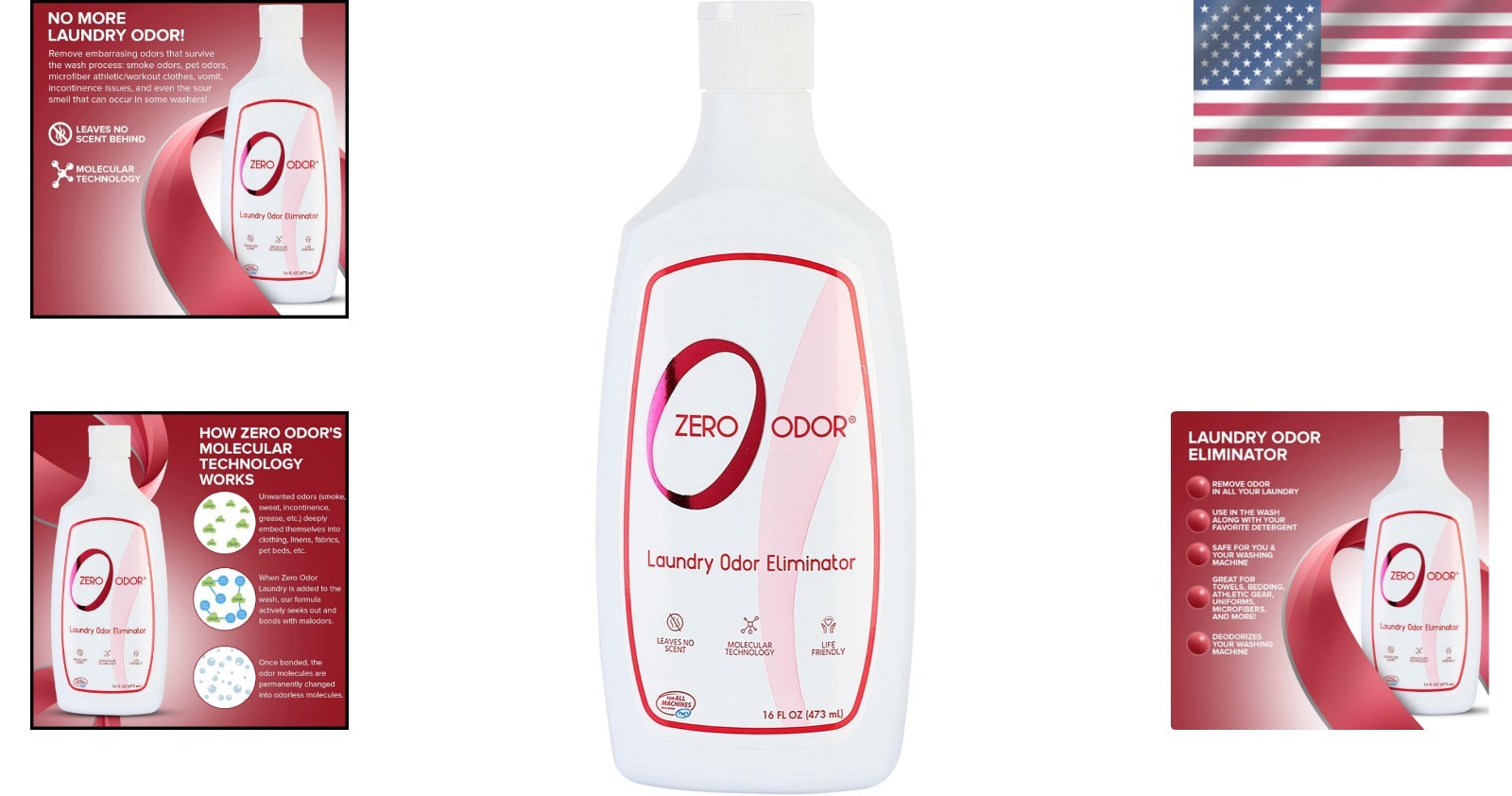 Permanently Eliminate Laundry Odors – 16oz Unscented Formula for All Fabrics
