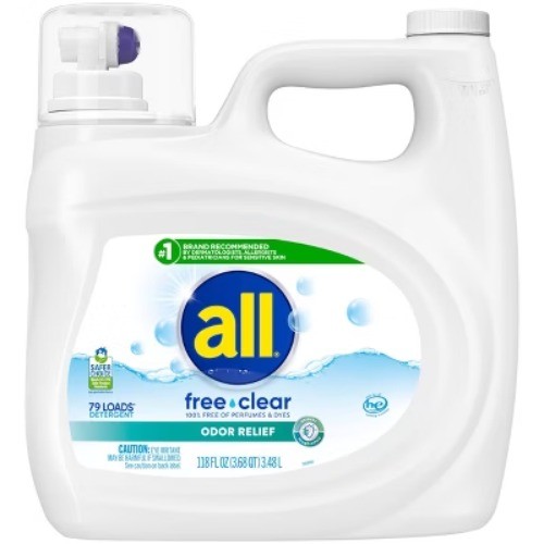 All Ultra Free Clear Odor Relief HE Liquid Laundry Detergent 79 Loads -118 fl oz