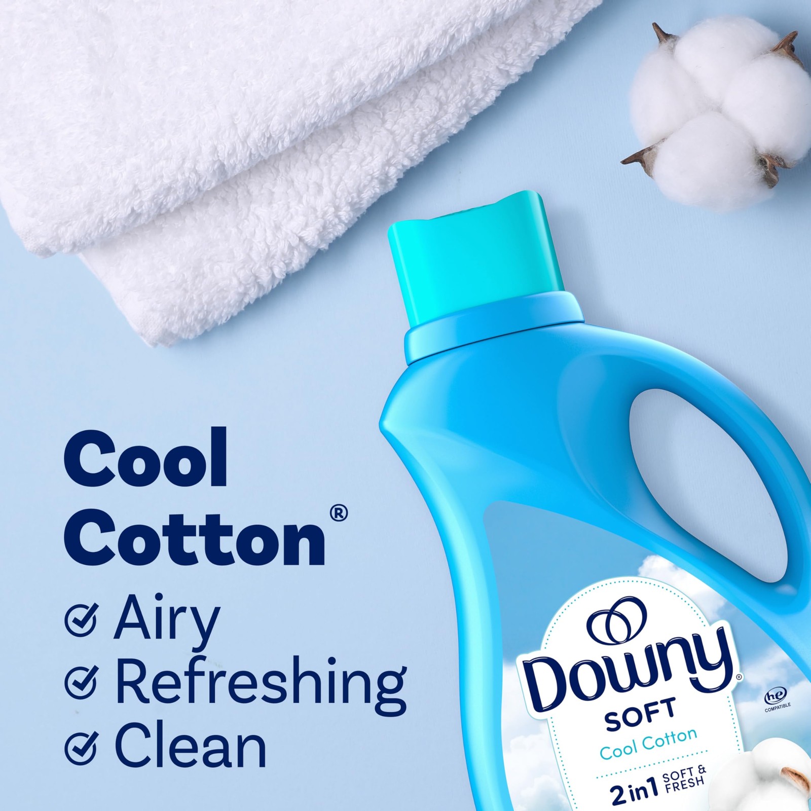 Downy Soft, 2 in 1 Soft and Fresh Liquid Fabric 100 Fl Oz (Pack of 1)