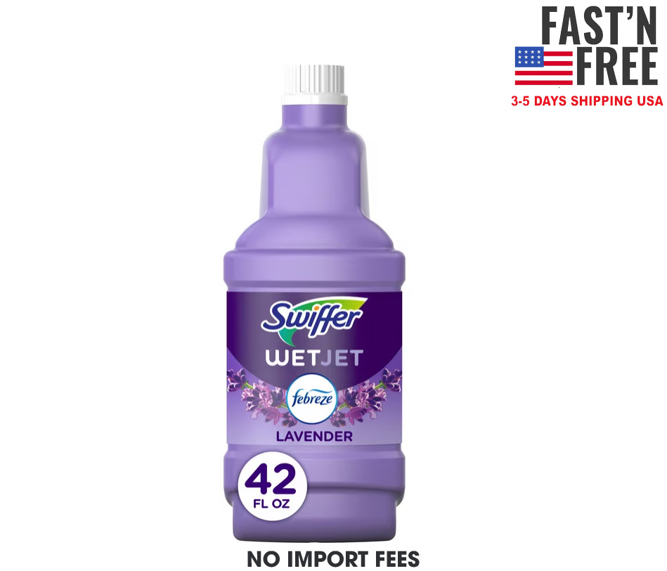(3 pack) Swiffer Wet Jet Solution Refill, Lavender, 1 x 42.2 fl oz