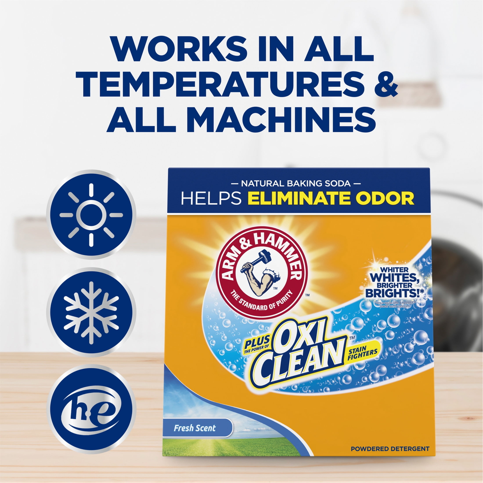 Plus OxiClean Powder Laundry Detergent, Fresh Scent, 115 Loads