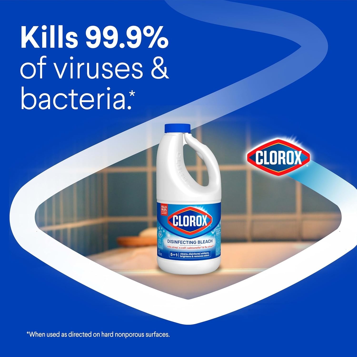Concentrated Regular Disinfecting Liquid Laundry Bleach, 81 fl.oz 2 pack