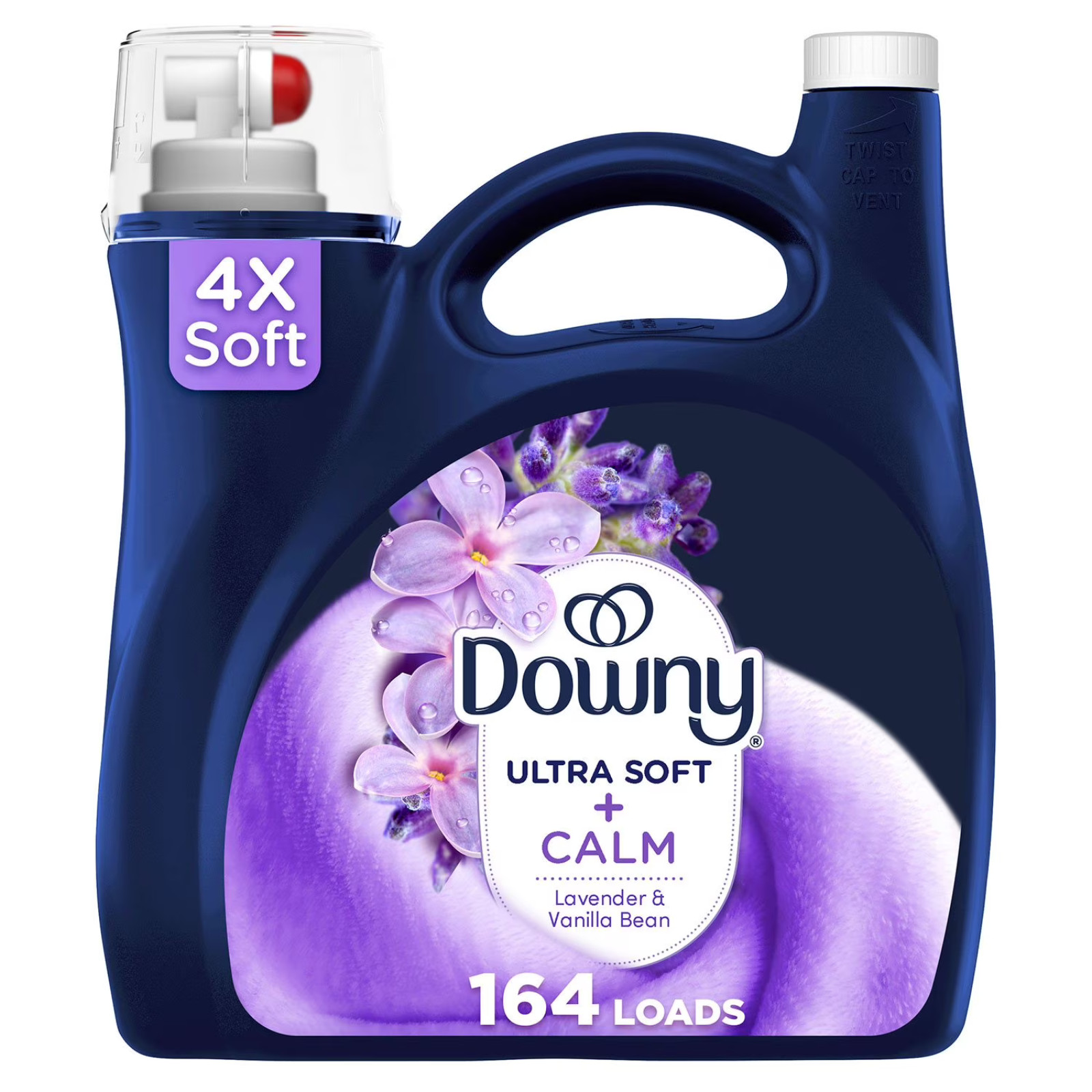 Downy Ultra Soft Calm Liquid Fabric Softener Lavender Vanilla Bean 164 Loads HE