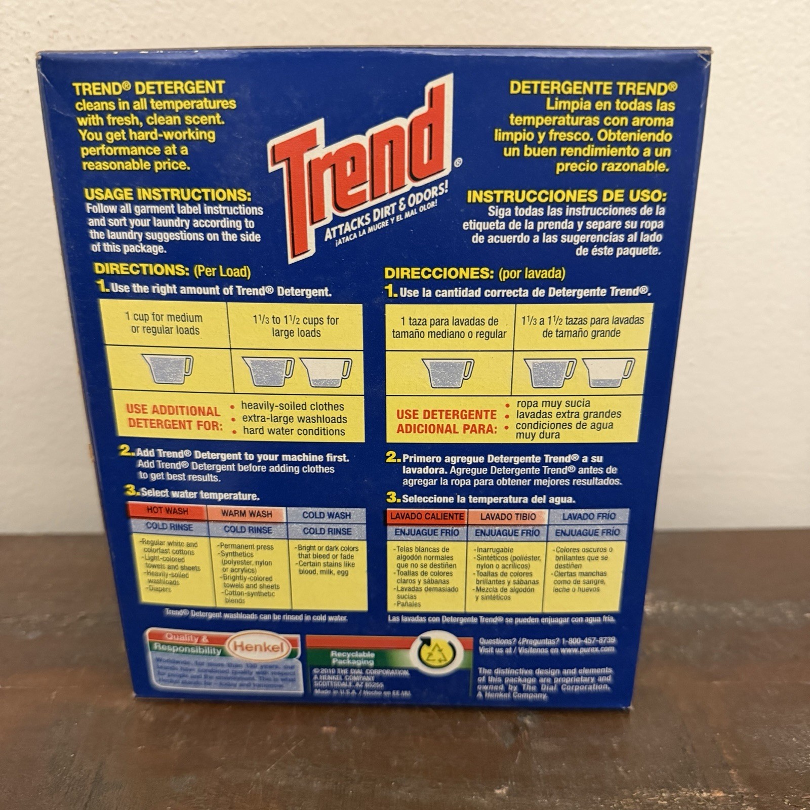 TREND Powder Laundry Detergent Fresh Clean Scent 4 LOADS 9OZ NOS Sealed