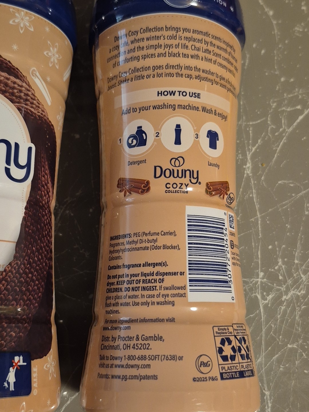 Downy Cozy Collection CHAI LATTE Laundry Scent Booster 7.8oz Lot of 2