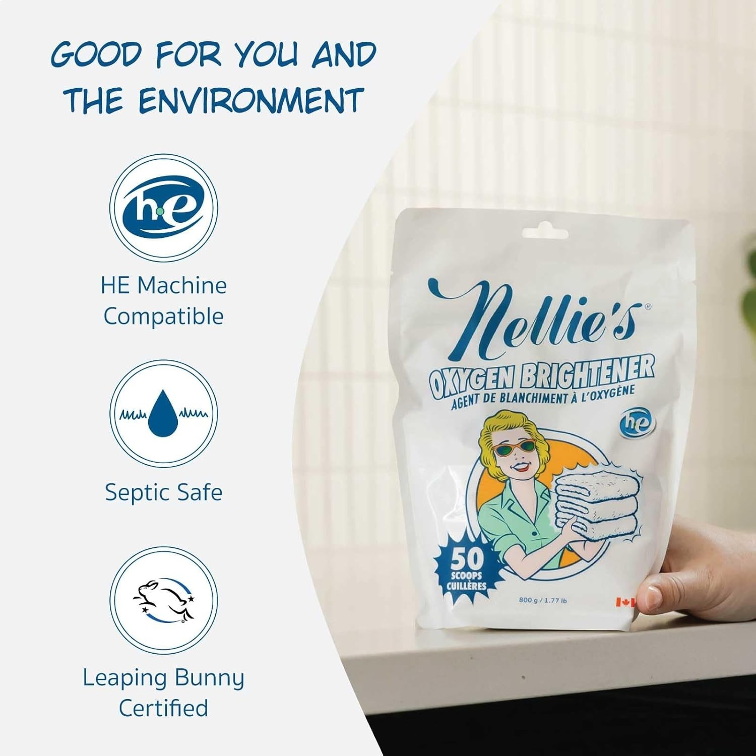 Nellie’s 28.32oz Oxygen Brightener – Effective, Natural Laundry Stain Remover