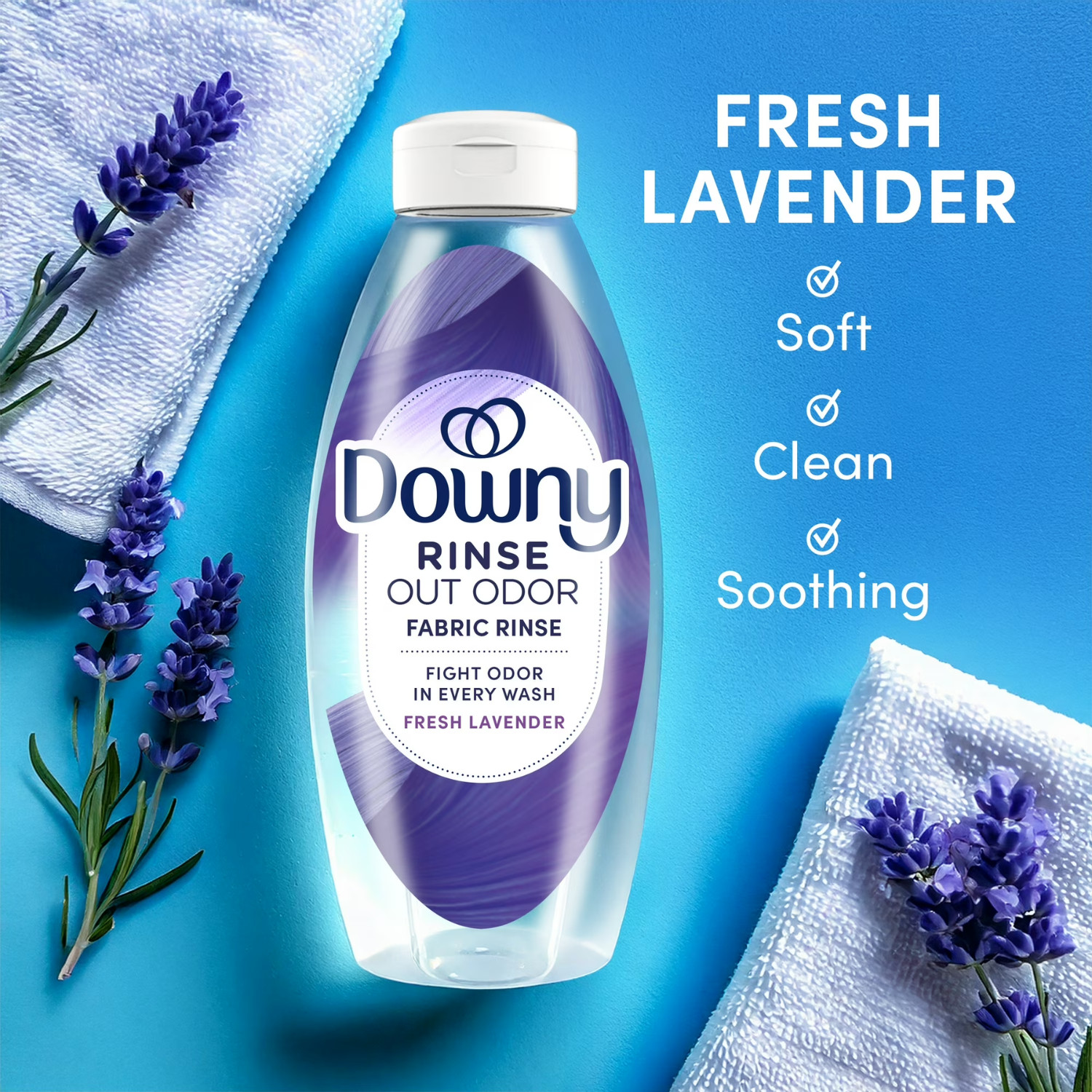 (2 Pack) Downy Rinse Out Odor Laundry Rinse Fresh Lavender 48 fl oz Odor Remover