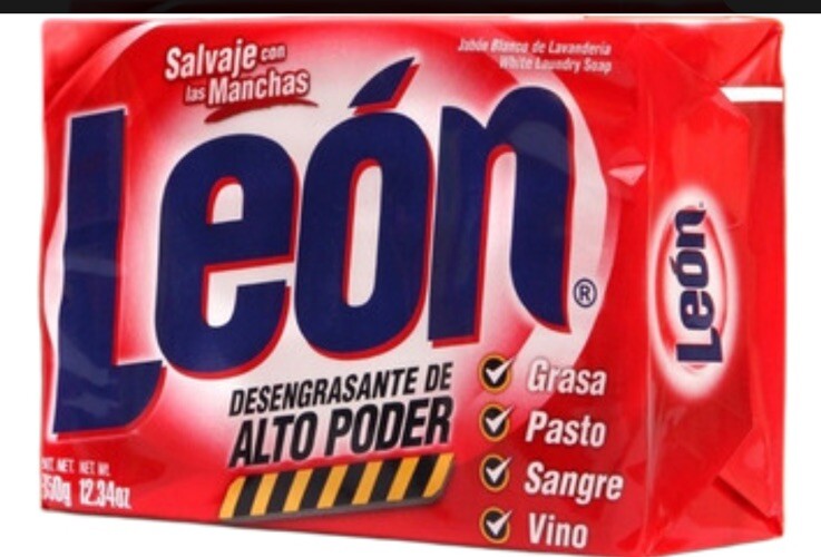 6 PACK LEON JABON EN BARRA ALTO PODER ROPA LAUNDRY BAR DETERGENTE SOAP 350g each