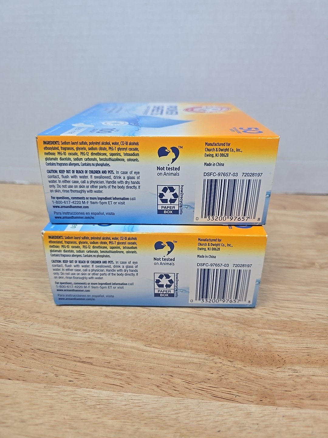 2x Arm & Hammer Power Sheets 50 Pk Laundry Detergent 100-Loads Fresh Linen NEW