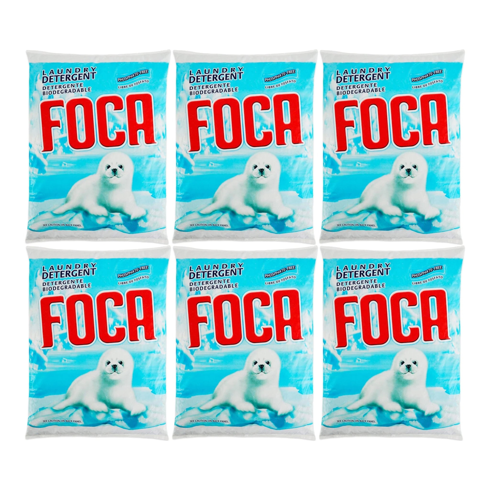 Foca Powder Laundry Detergent, 17.63oz (500g) (Pack of 6)