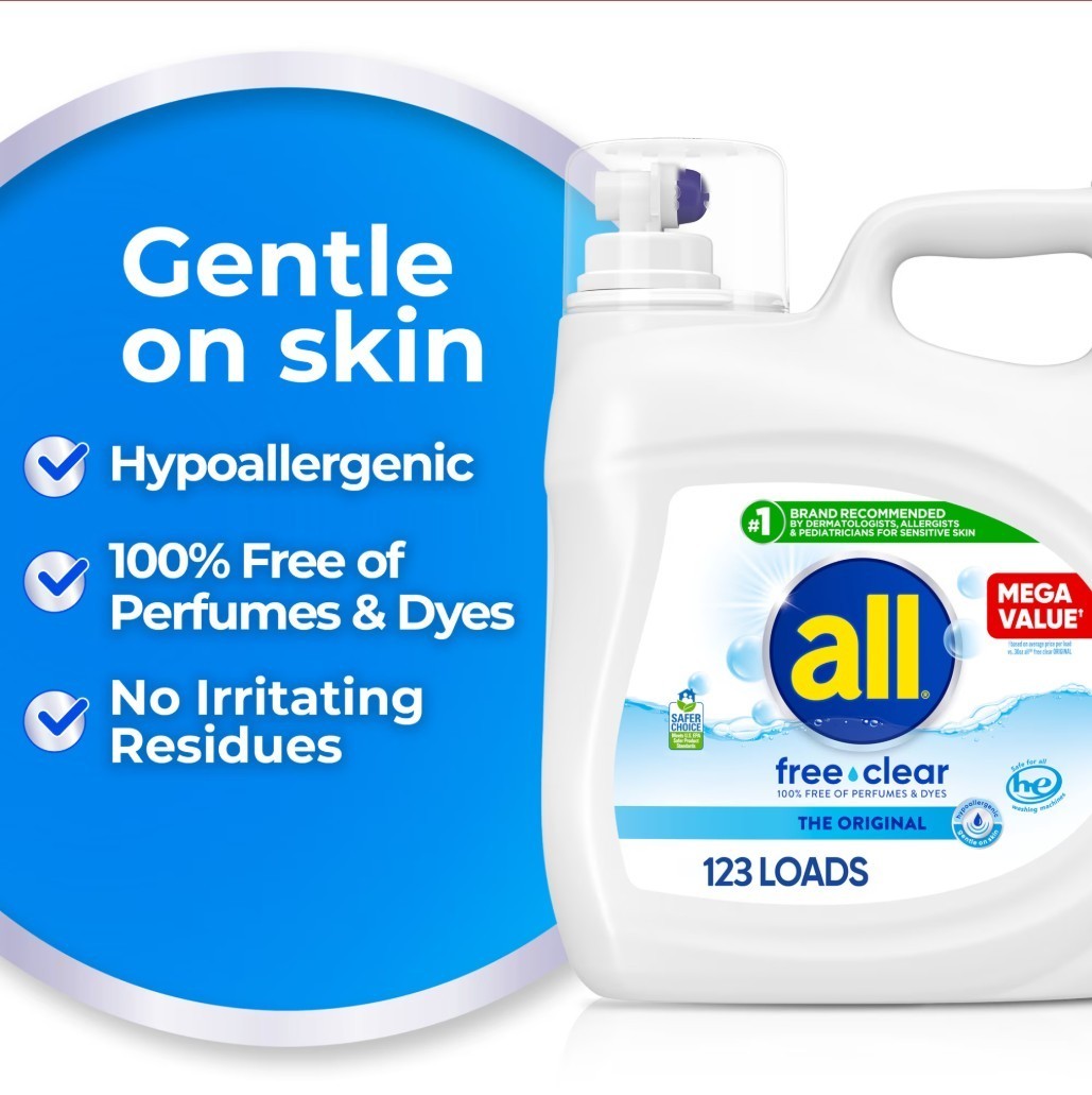 all Free Clear Liquid Laundry Detergent, 154 oz, 123 Loads