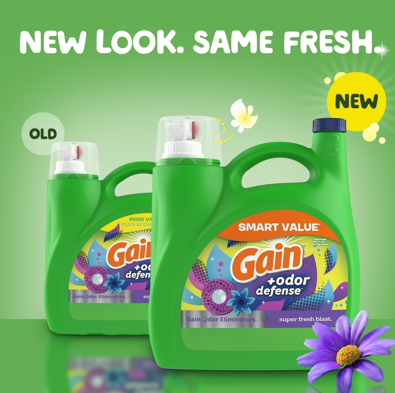 Gain Odor Defense Laundry Detergent, Super Fresh Blast, 154 oz, 107 Loads