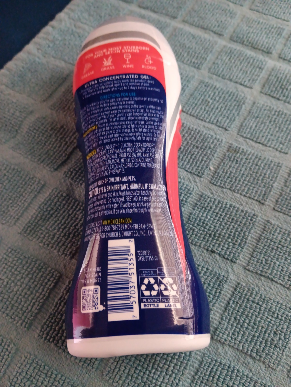 2 OxiClean Max Force Stain Remover Gel Stick, 6.2 Oz Ea (B043)