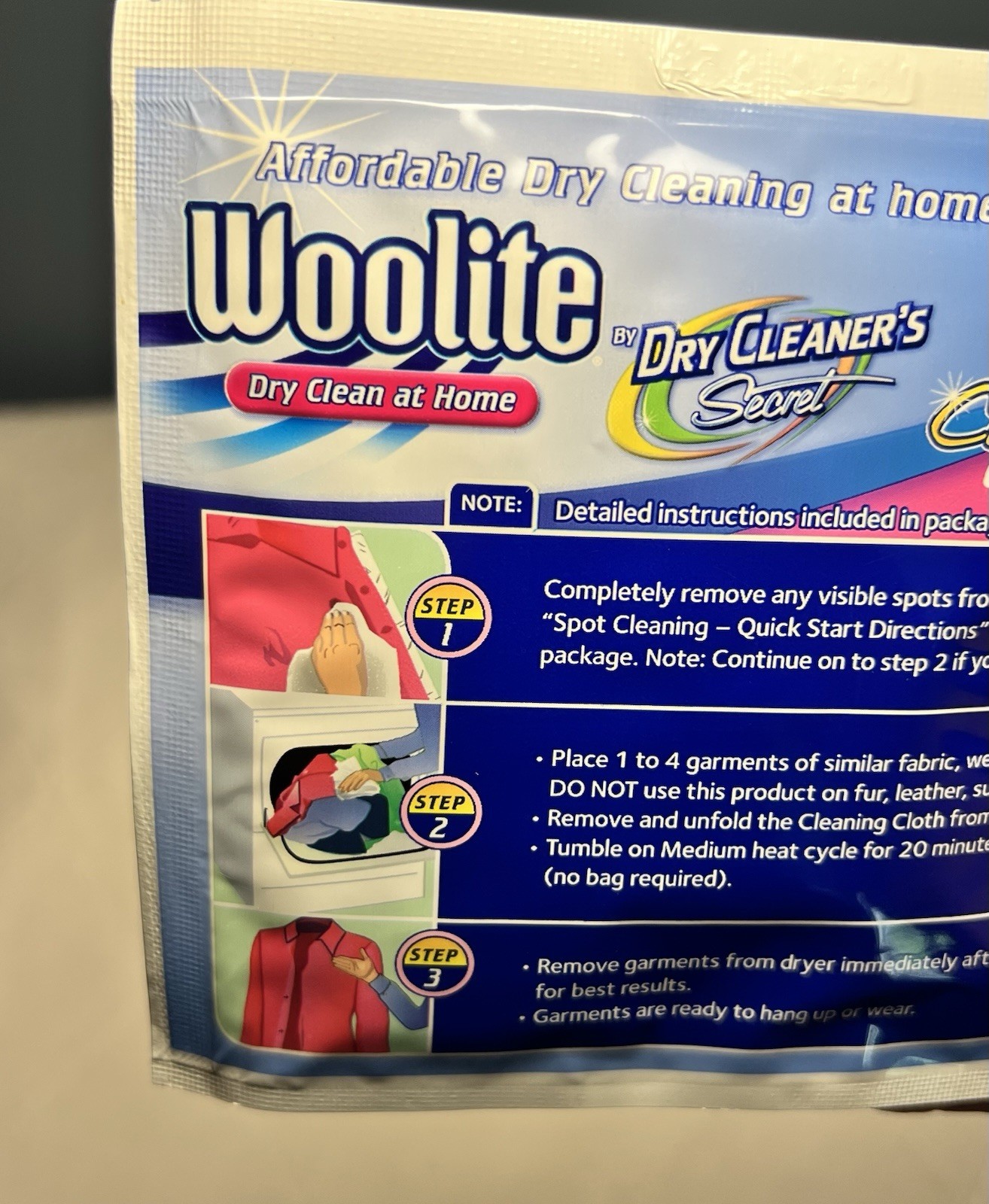 Woolite Dry Clean At Home By Dry Cleaner’s Secret 3 NEW Cloths Discontinued RARE
