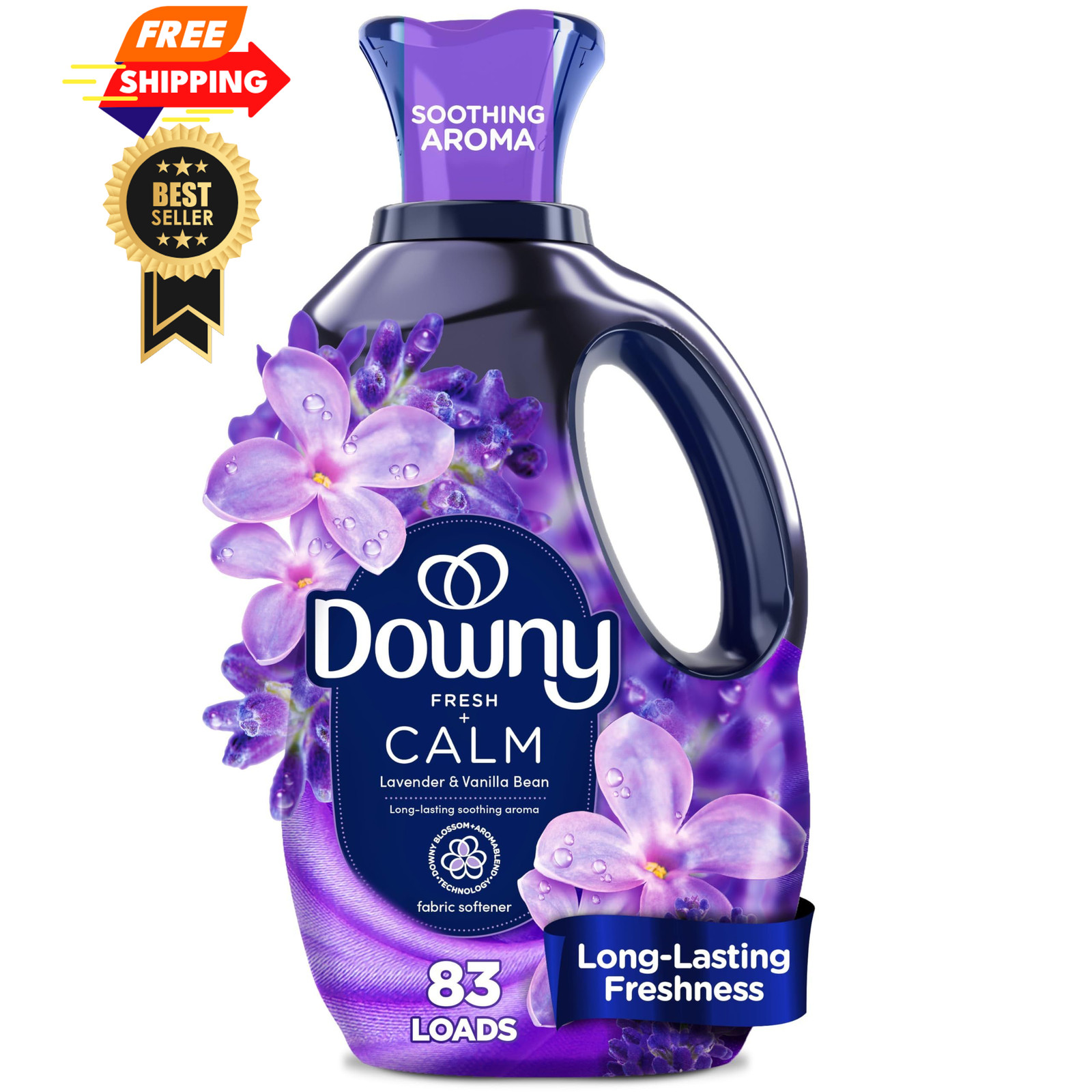 Downy Ultra Soft Fabric Softener Liquid, Calm, Lavender 56 Fl Oz (Pack of 1)