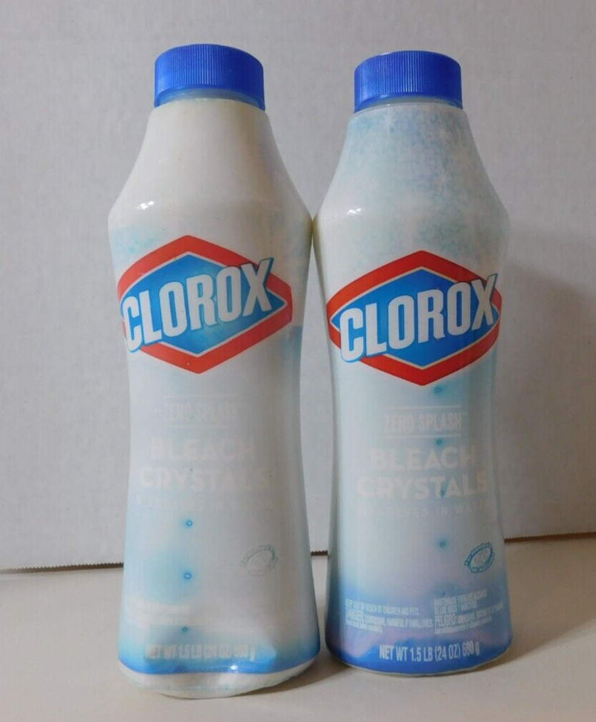 2 pack Clorox Zero Splash Bleach Crystals Cleaner Laundry Water Activated 24oz .