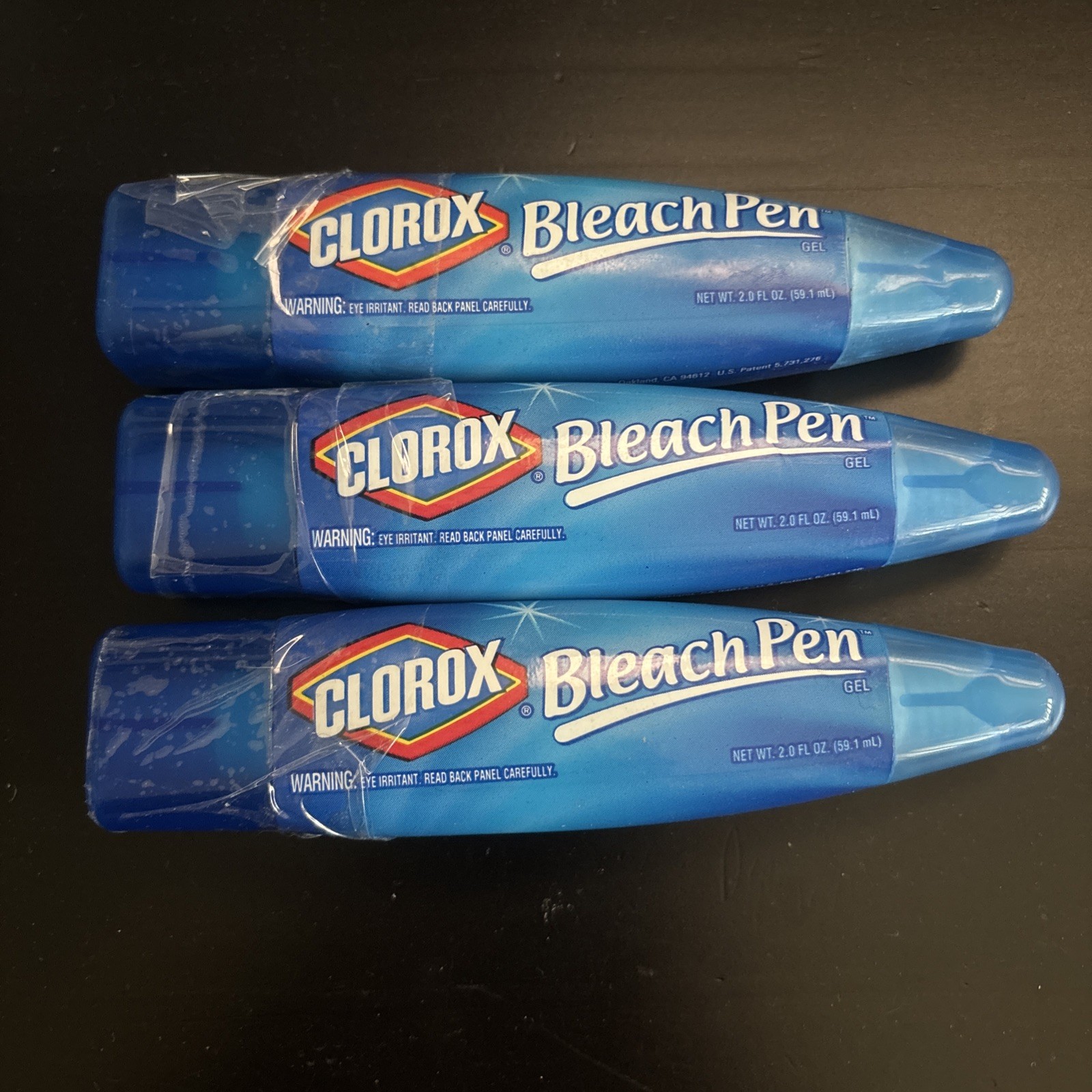 (3)CLOROX BLEACH PEN GEL DUAL-TIPPED BROAD SCRUBBER FINE POINT 2 OZ DISCONTINUED