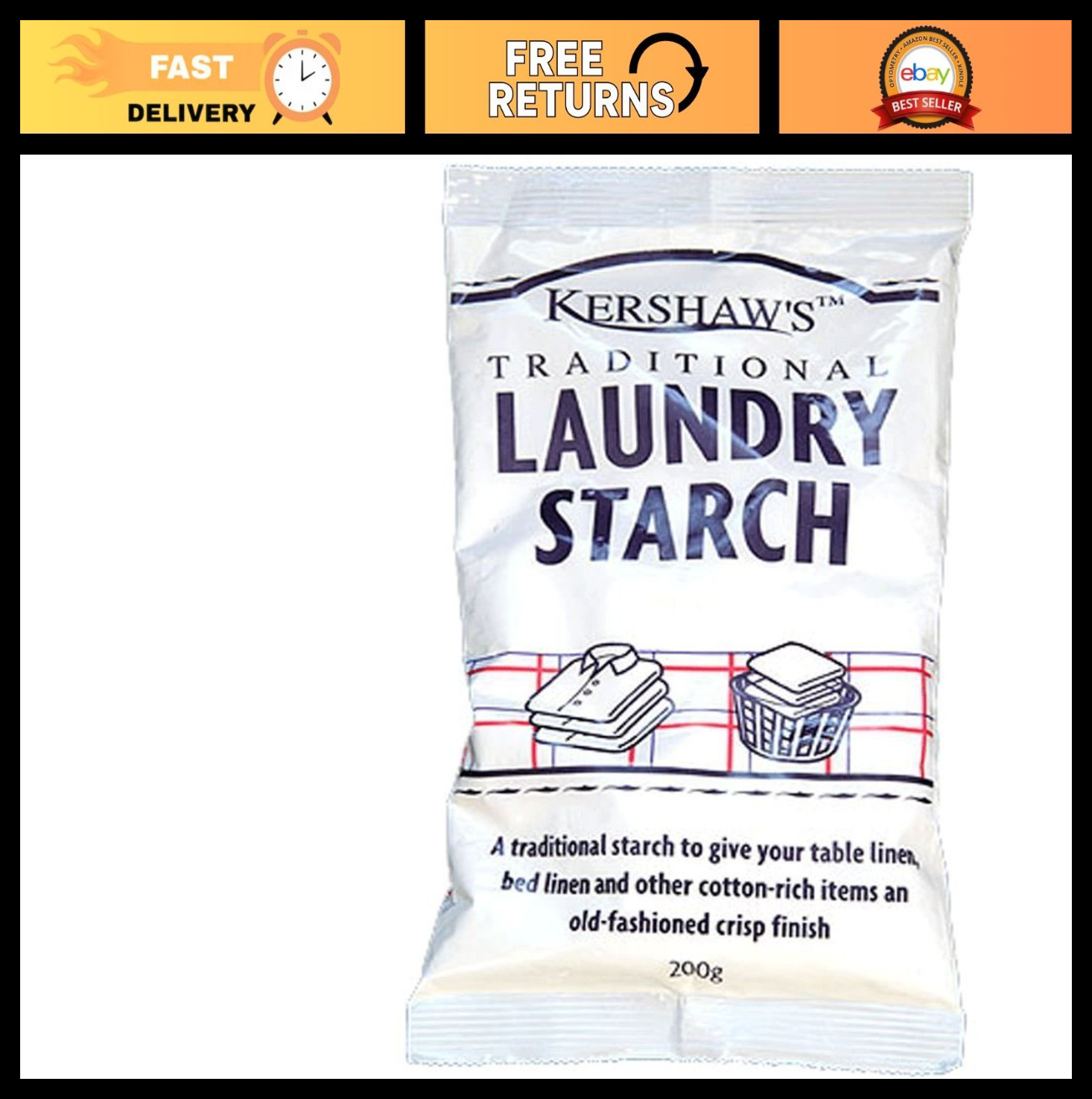 Premium Traditional Laundry Starch – Crisp Finish, Easy Ironing, 32 oz