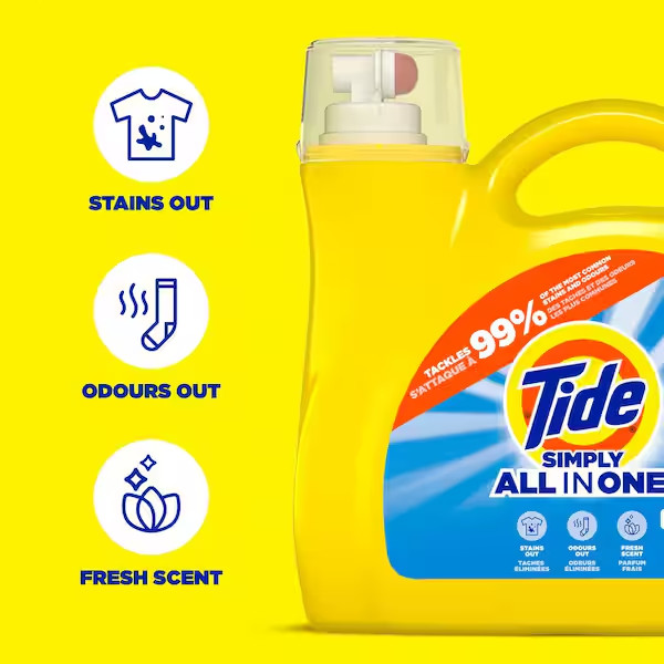 Tide Liquid Laundry Detergent Soap, Refreshing Breeze 89-Loads, HE compatible
