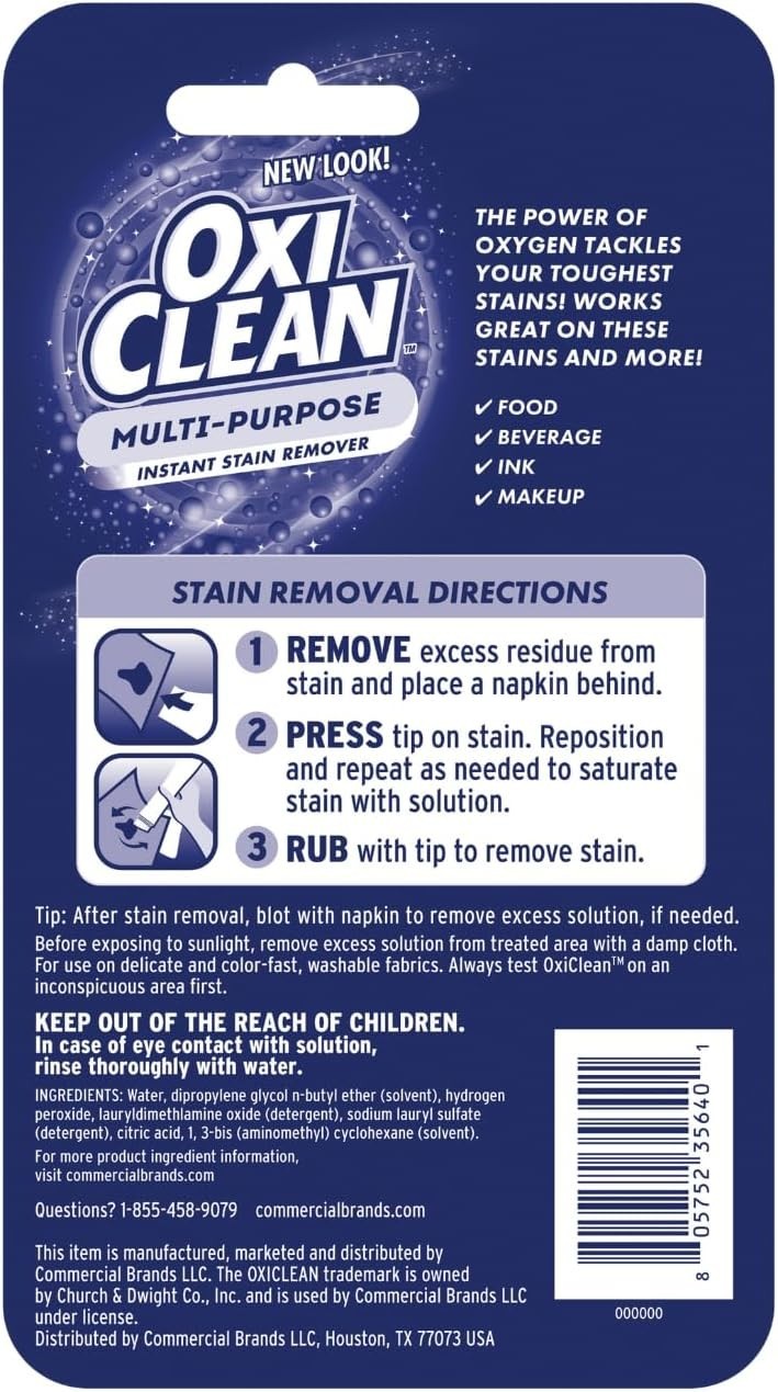 Portable Bleach-Free Stain Remover Pen, 0.74 Fl Oz – Effortless Clean Anywhere