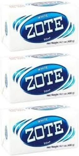 3 Pack of Zote Laundry Soap Bar bars white 14.1 oz (400gr)