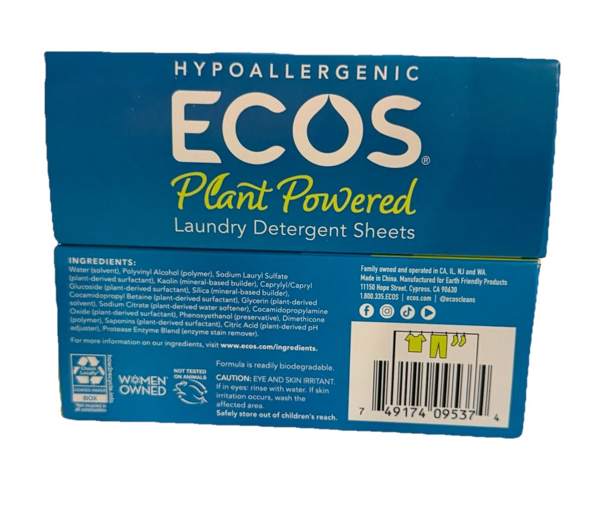 ECOS Eco-Friendly Laundry Detergent Sheets, Free and Clear Vegan Sheets Lot Of 2