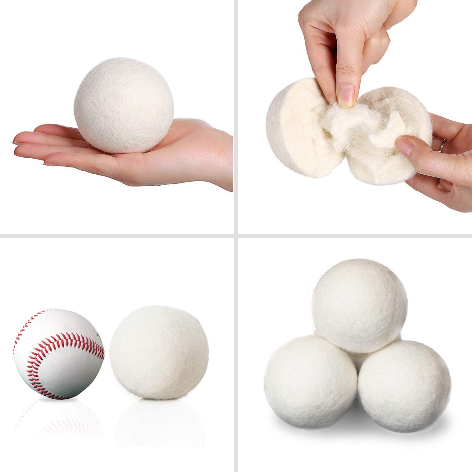 Wool Dryer Balls Natural Fabric Softener and 100% Organic, Chemical Free and …