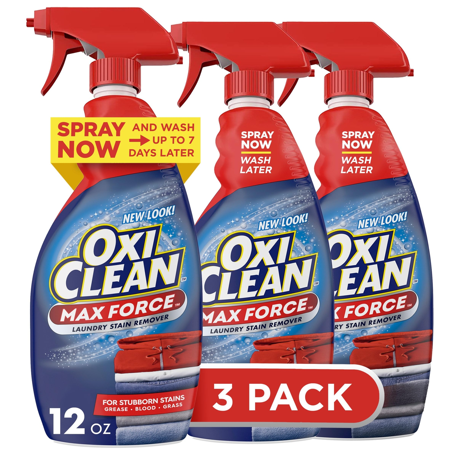 OxiClean Max Force Laundry Stain Remover Spray 12 fl oz Pack of 3