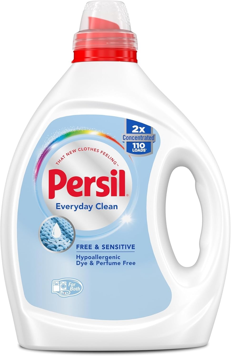 Persil Free & Sensitive Liquid Laundry Detergent, Unscented and Hypoallergenic f