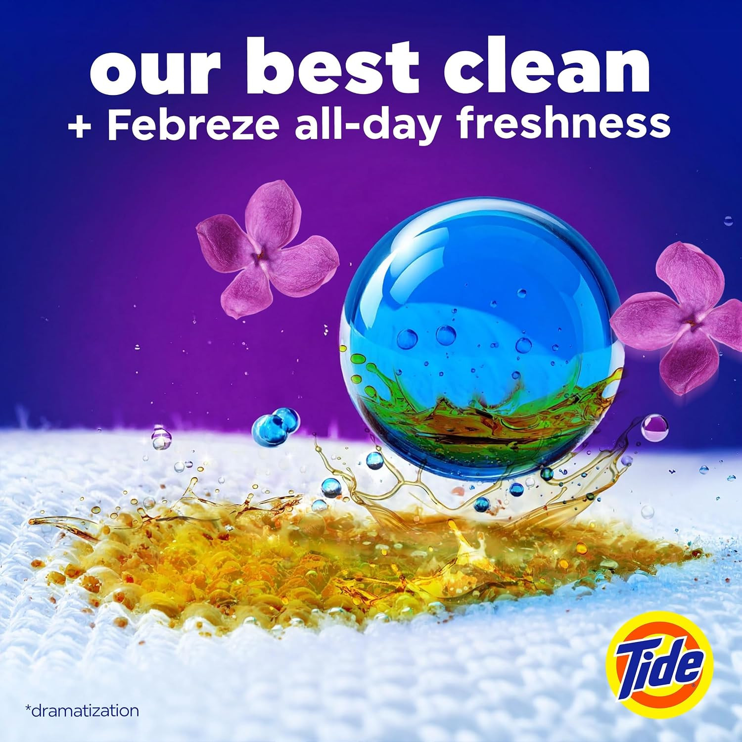 Tide Power Pods with Febreze Laundry Detergent Pacs, 45 Count, Spring & Renewal