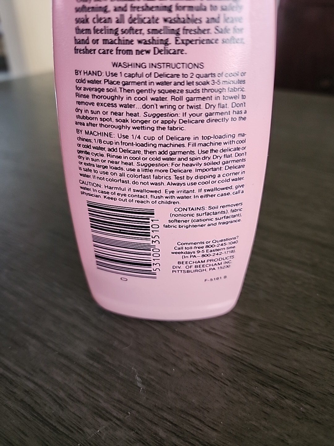 Vtg Delicare Cold Water Wash for All Fine Washables 8fl oz 90% Full Delicate