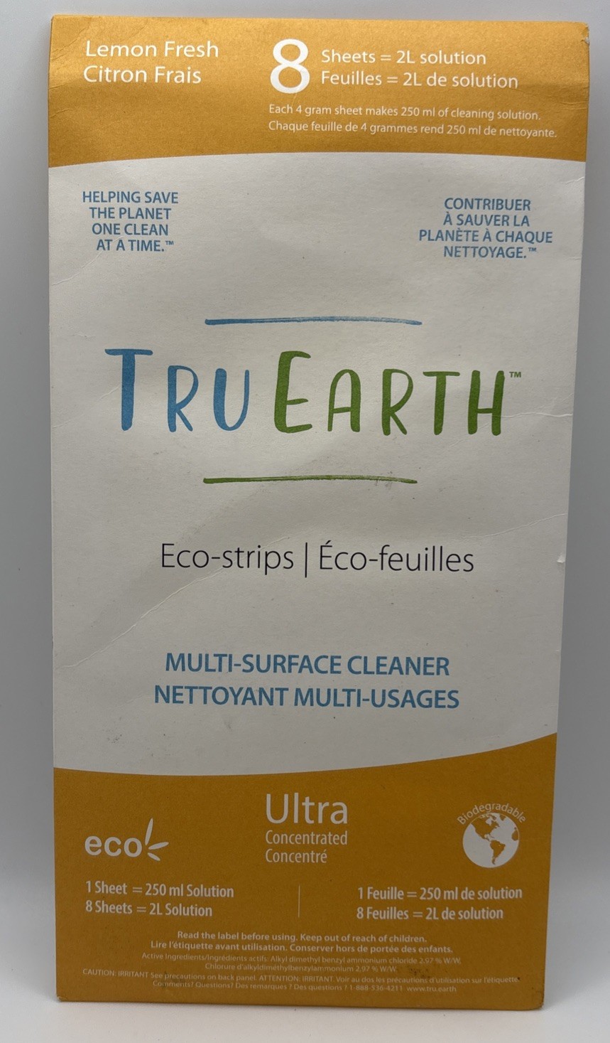 Tru Earth Multi Surface Cleaner Lemon Fresh Eco-Strips – 8 Strip Pack