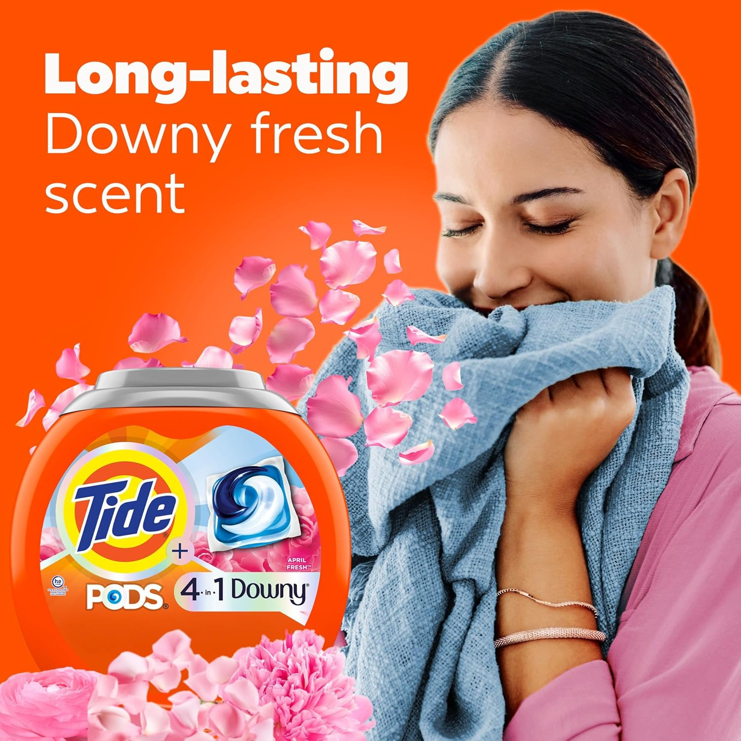 Tide PODS Laundry Detergent Soap with Downy 4-In-1 Stain Remover Freshness Softn