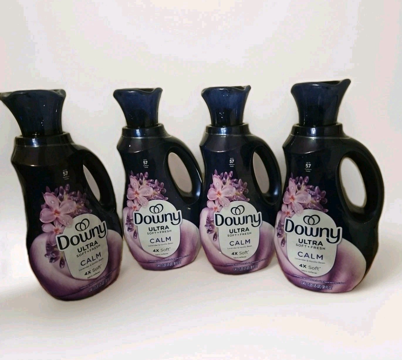 4 Downy Ultra Soft Liquid Fabric Softener, Calm Lavender & Vanilla Bean 38 fl oz