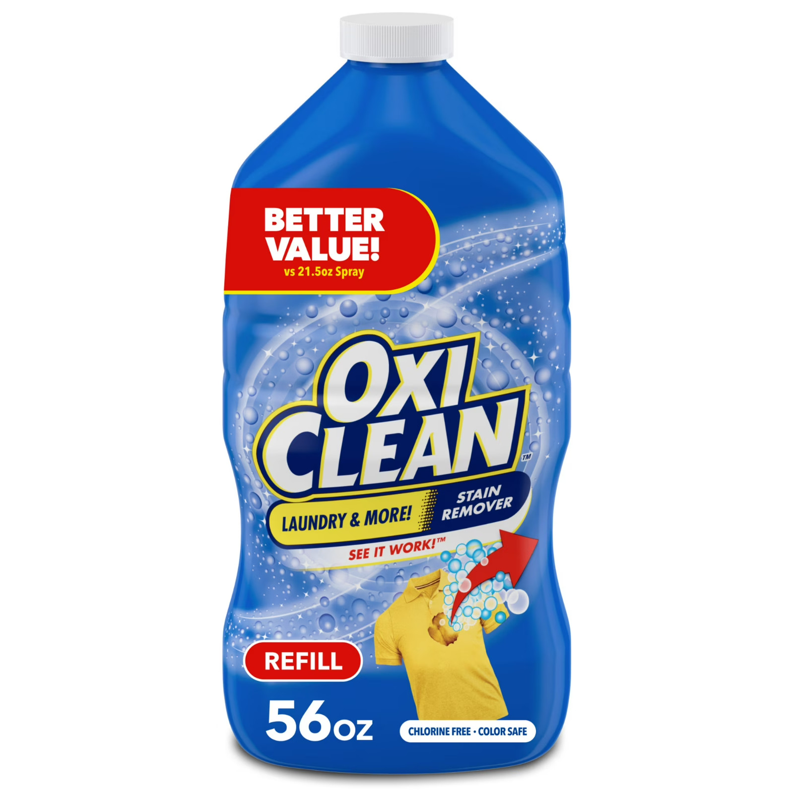 OxiClean Laundry Stain Remover Refill, 56 fl oz Free shipping