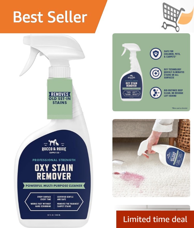Oxygen Stain Remover Spray Carpet Upholstery Mattress Pet Stain Cleaner