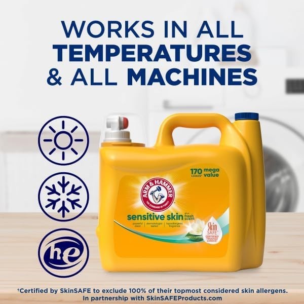 Sensitive Skin Plus Fresh Scent, 170 Loads Liquid Laundry Detergent, 170 Fl oz