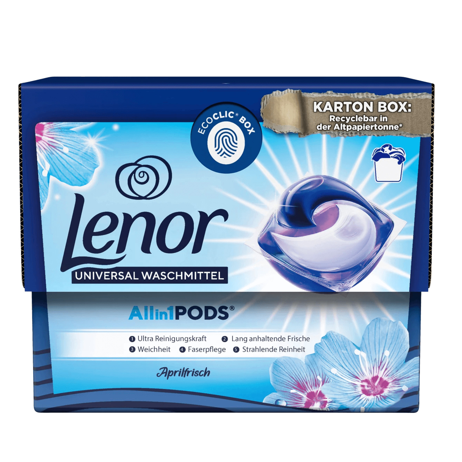 4x 15 Count Lenor All in 1 Laundry Detergent Pods Aprilfrisch 56WL Fresh