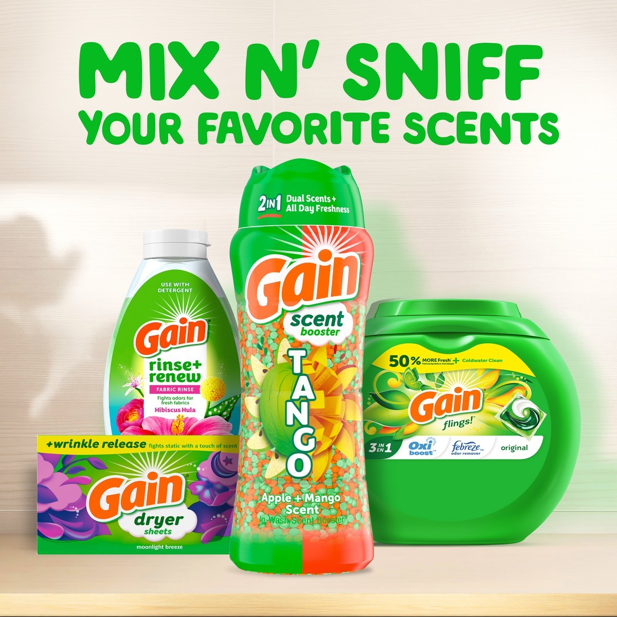 Gain Apple Mango Tango Beads Scent Boosters – 21.1oz: Bleach-Free, Odor Control