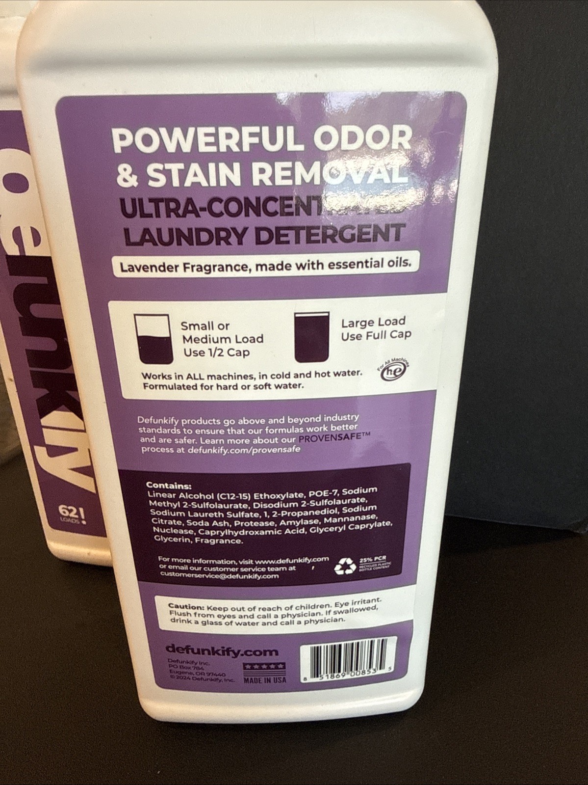 Defunkify Laundry Detergent Lavender 2 Pack 37.7 oz 62 Loads NEW Sealed