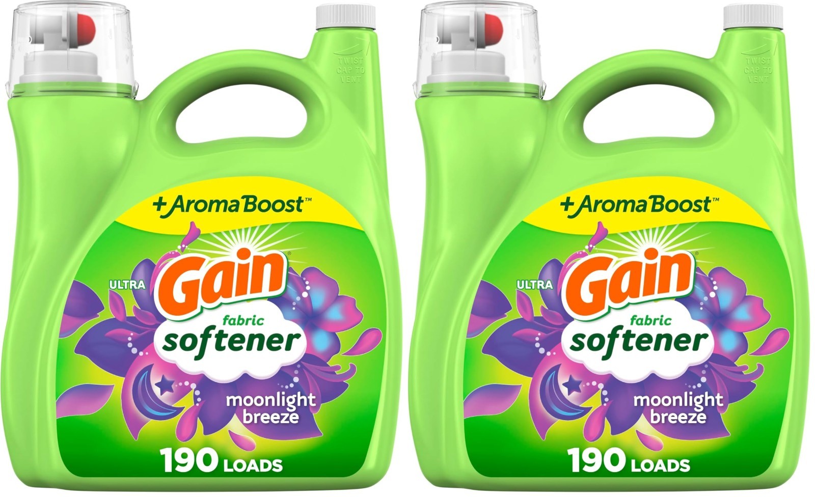 Liquid Fabric Softener, Moonlight Breeze, 190 Loads, 140 fl oz, 2-Pack, Fresh Sc