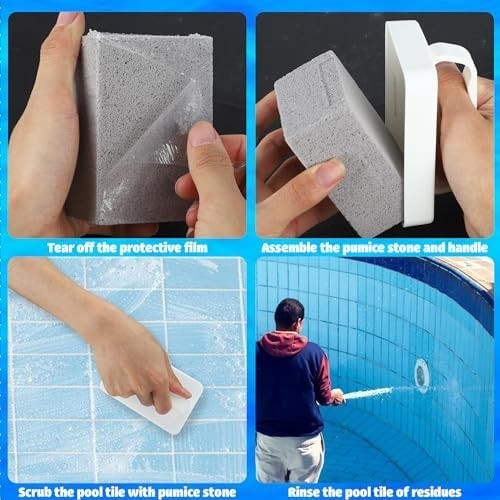 HandHeld Pumice Stones for Pool Cleaning, Spa Tile, Grout & Concrete 6 PCS