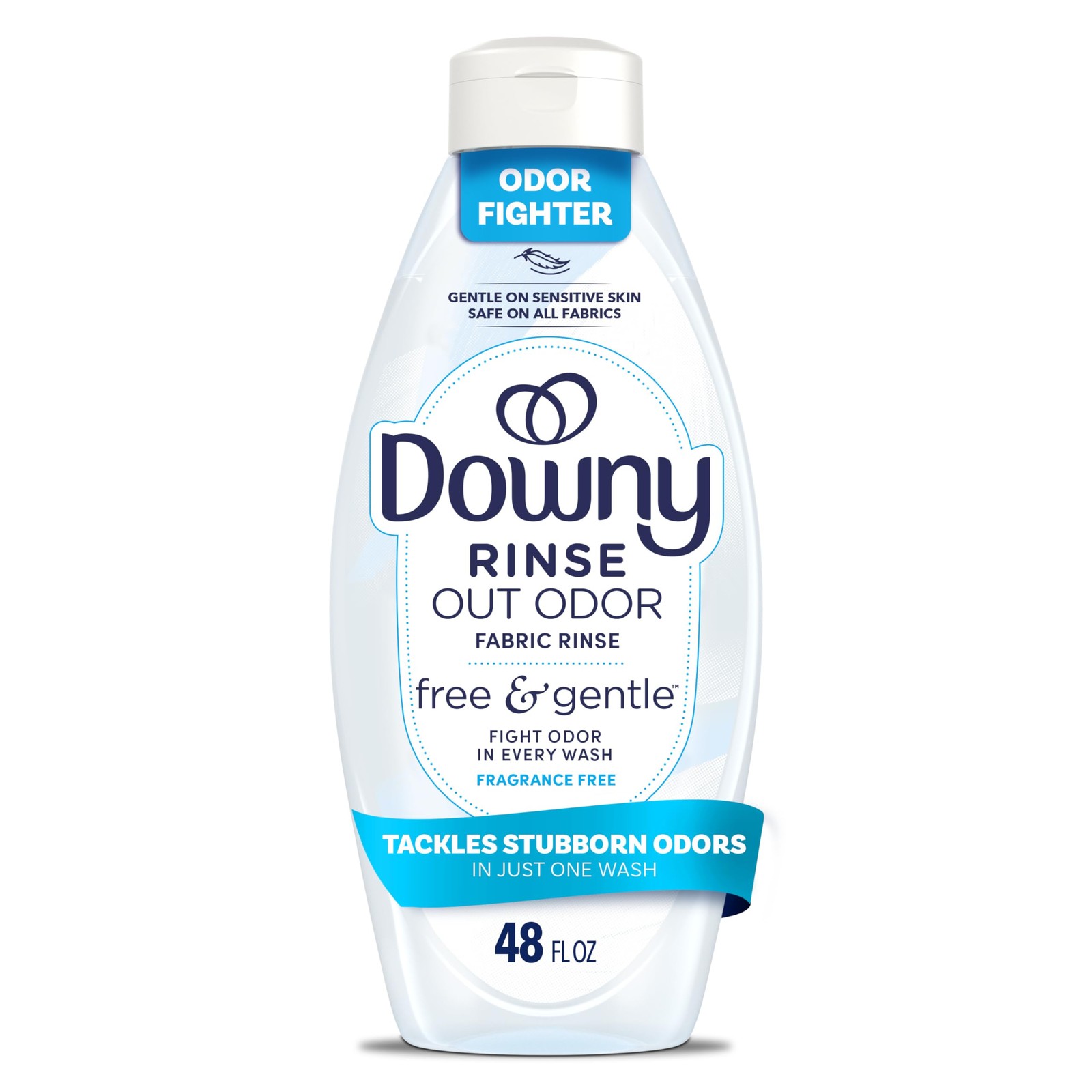 Downy Free & Gentle Rinse Laundry Odor Remover, Scent Free, 48 FL OZ, Gentle …