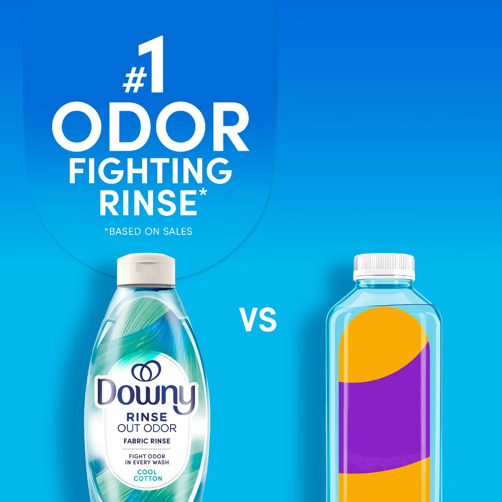 Downy Rinse Out Odor Laundry Rinse, Tackles Tough Odor, Fabric Softener – 25.5oz