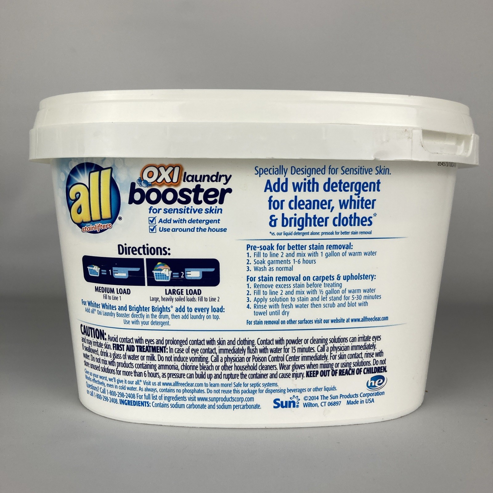All OXI Laundry Booster for Sensitive Skin, Free Clear 48 Loads Powder x4