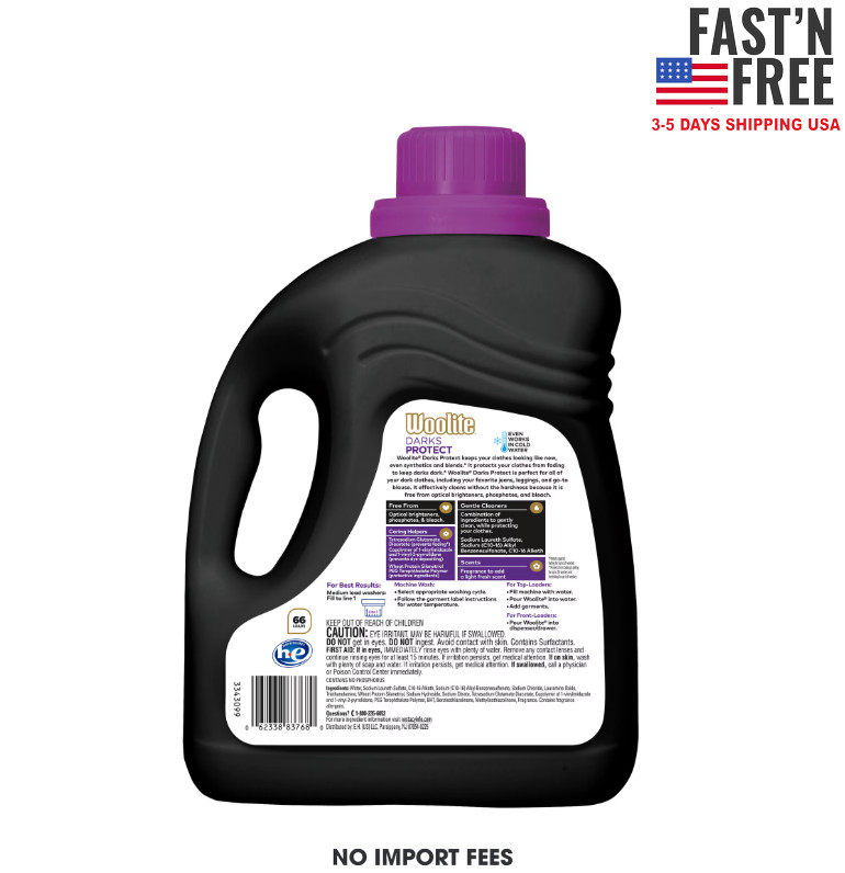Woolite Darks Defense Liquid Laundry Detergent, 100 fl oz, 66 Loads